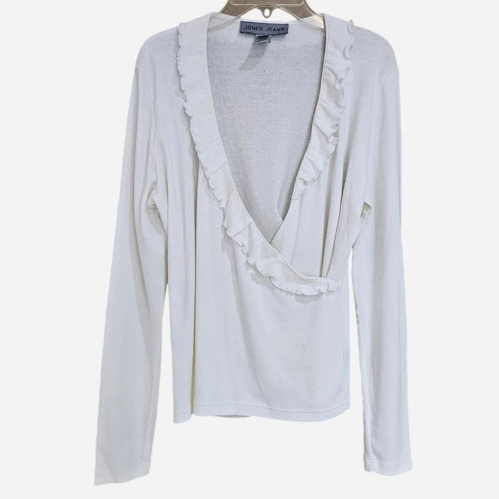 90s boho cottagecore white ruffle top